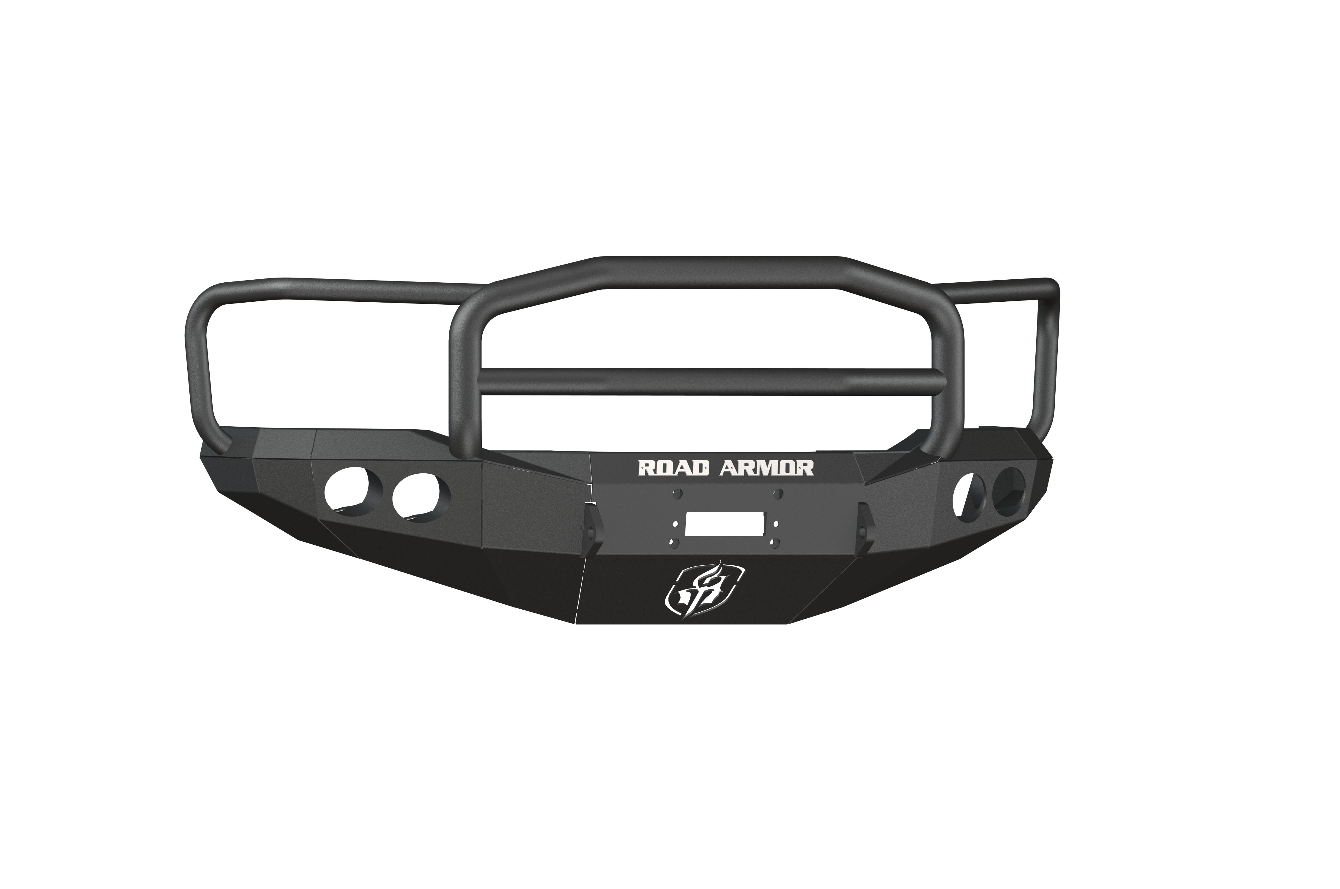 Stealth Front Winch Bumper Lonestar Guard | Round Holes - Texture Black 1999-2004 Ford F-250 F-350 F-450 Excursion
