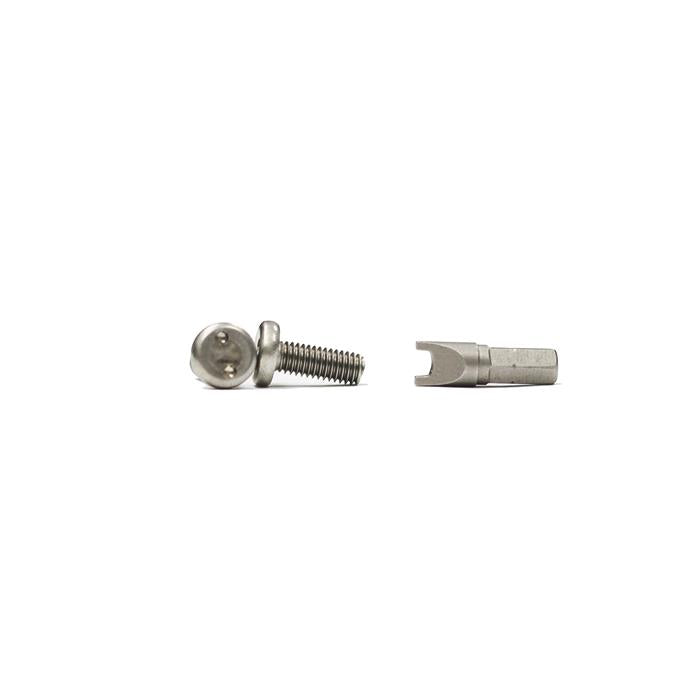 Baja Designs OnX6, XL & XL-R security hardware kit featuring a stainless steel bolt and a specialized wrench for installation.