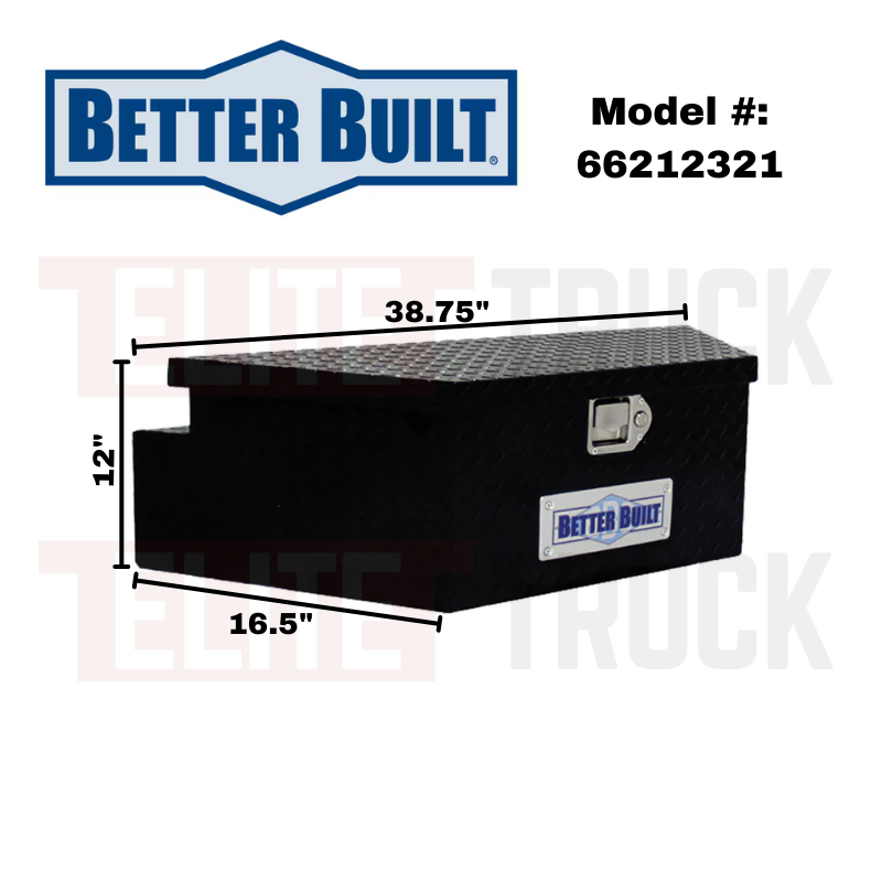 Better Built Gloss Black Aluminum Utility Trailer Tongue Tool Box Model 66212321