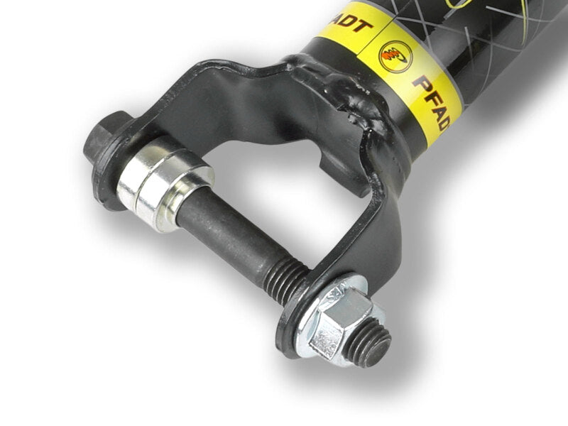 Afe PFADT Series OE replacement shock for Chevrolet Corvette C7, showcasing the mounting hardware and shock body design.