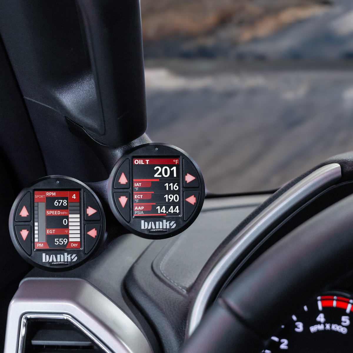 Derringer Tuner with ActiveSafety and Banks iDash Super Gauge 11-19 Ford 6.7 Banks Power