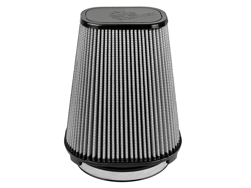 afe Magnum FORCE replacement air filter with a conical design, featuring a black finish and high-flow filtration for improved performance.