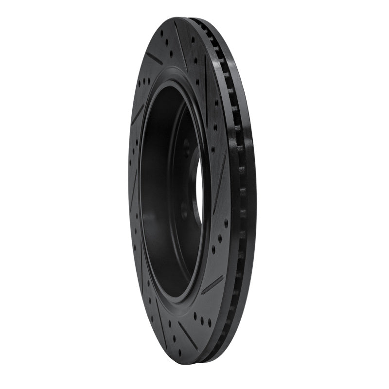 R1 15-17 Ford F-150 4WD Rear Left Drilled & Slotted Black Brake Rotor