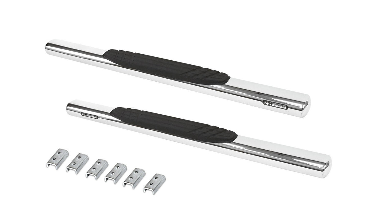 4 Inch OE Xtreme SideSteps With Mounting Bracket Kit Polished Stainless Steel 2007-2018 Silverado/Sierra 150/2500 HD Go Rhino