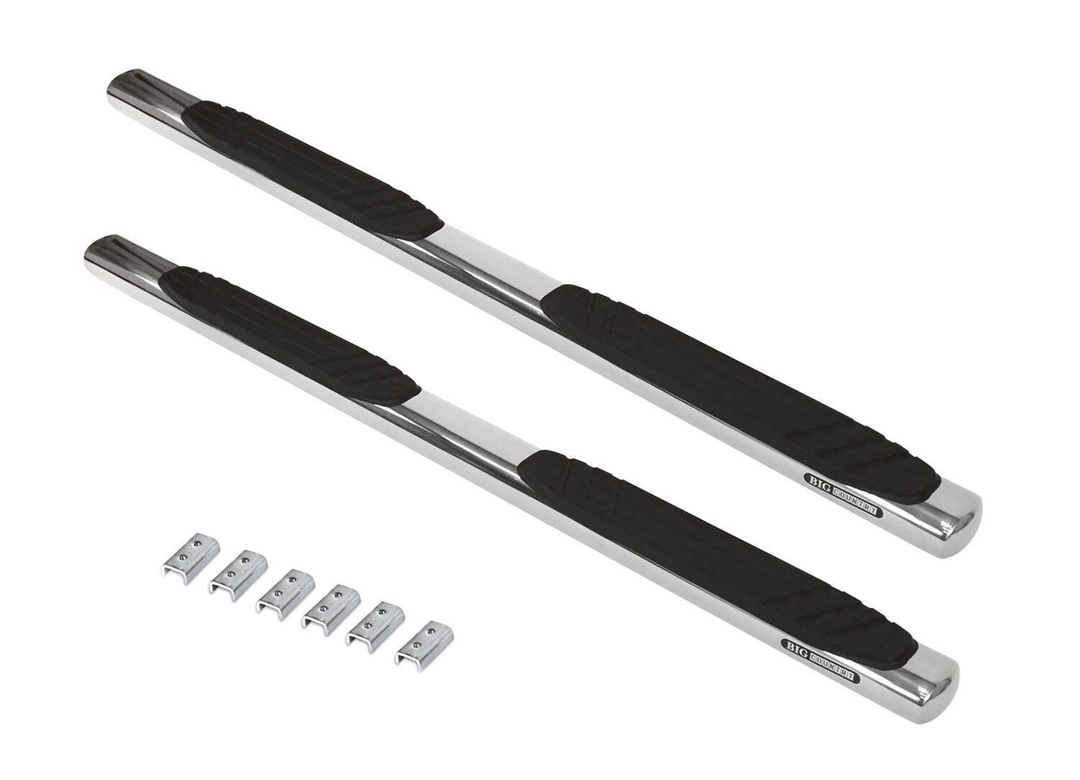 4 Inch OE Xtreme SideSteps With Mounting Bracket Kit Polished Stainless Steel 2007-2013 Silverado/Sierra 1500/2500 HD Go Rhino