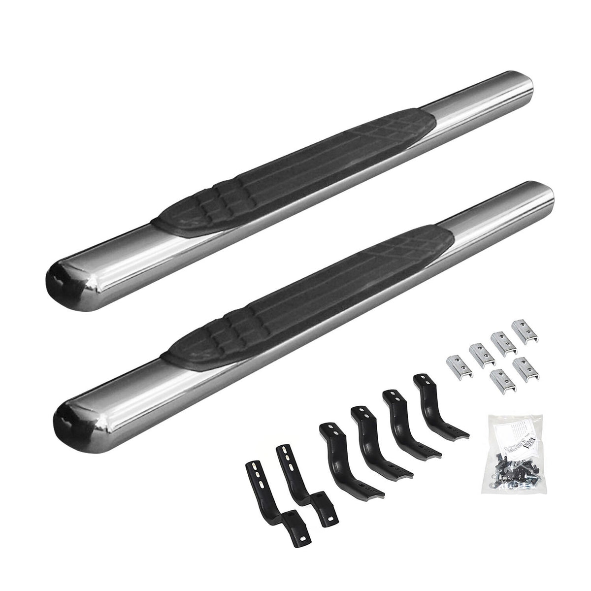 4 Inch OE Xtreme SideSteps With Mounting Bracket Kit Polished Stainless Steel 2004-2014 Ford F-150 Standard Cab Go Rhino