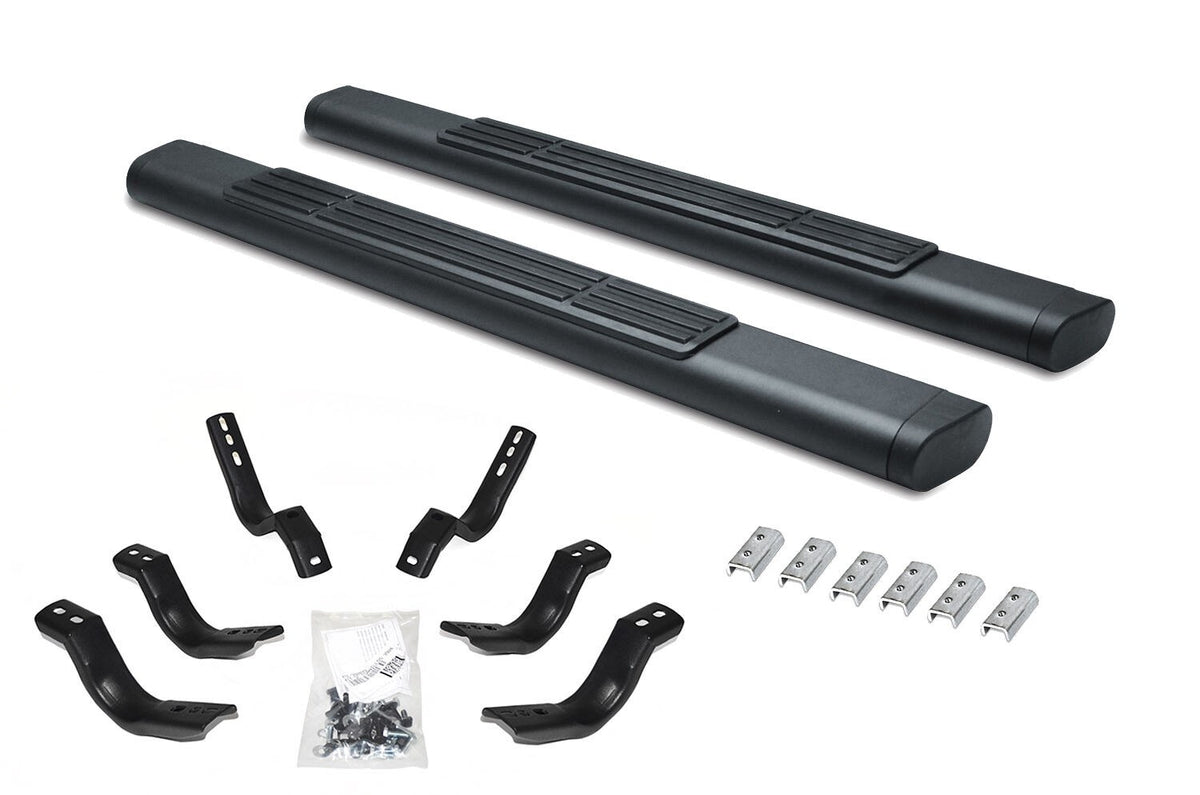 6 Inch OE Xtreme SideSteps With Mounting Bracket Kit Textured Black 2004-2014 Ford F-150 Standard Cab Go Rhino