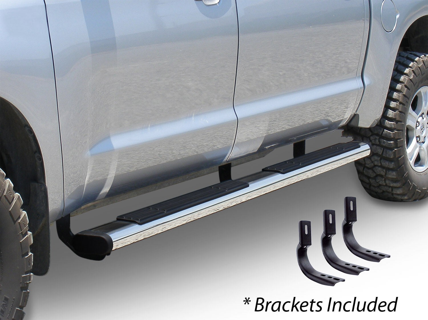 6 Inch OE Xtreme Composite SideSteps Kit 80 Inch Long Chrome + Brackets Chrome 2004-2015 Nissan TITAN Go Rhino