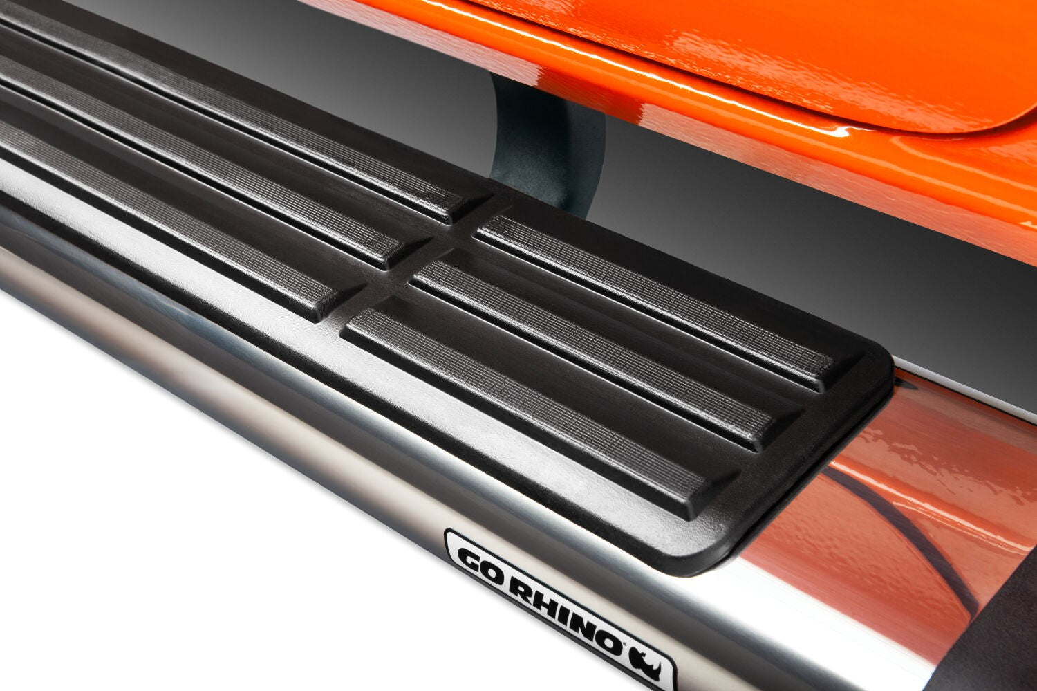 6 Inch OE Xtreme SideSteps With Mounting Bracket Kit Polished Stainless Steel 2015-2018 Ram 1500 Extended Cab Go Rhino