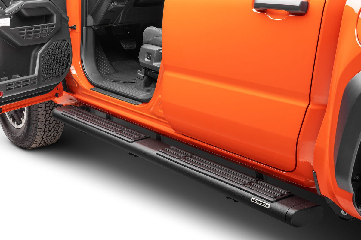 6 Inch OE Xtreme Side Steps with Mounting Brackets Kit Textured Black 2024-2026 Toyota Tacoma Go Rhino