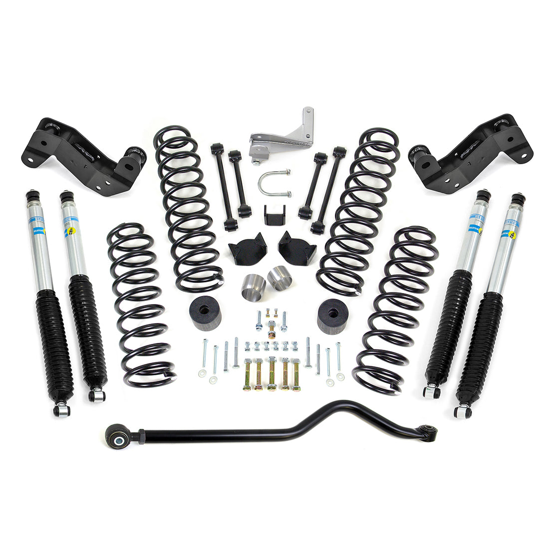 4 Inch Coil Spring Kit With Adjustable Track Bar, Caster Correction Bracket, Exhuast Spacer With Bilstein Shocks 2007-2018 JeepWrangler JK ReadyLIFT