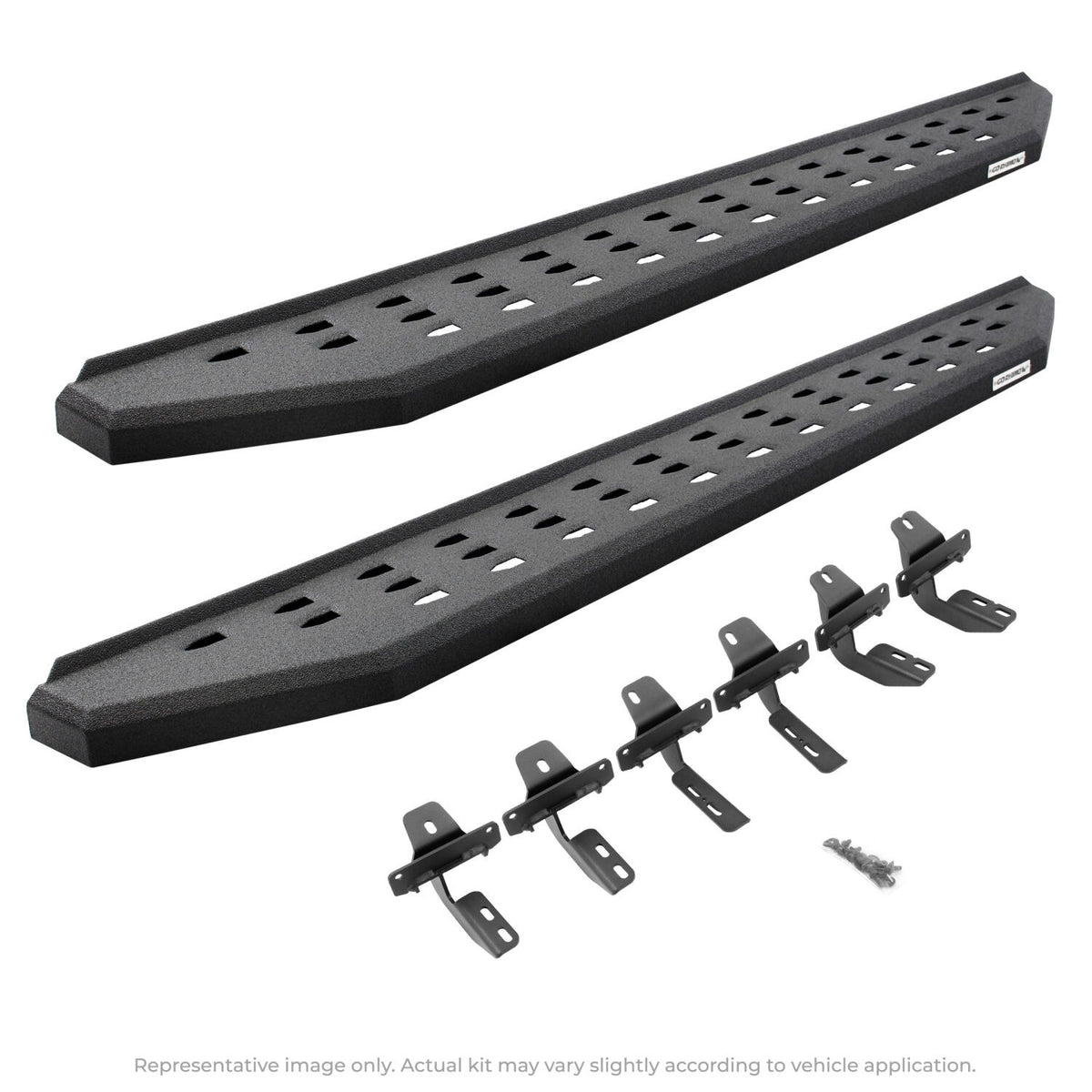 RB20 Running Boards With Mounting Brackets Protective Bedliner Coating 2021-2025 Ford Bronco 4 Door Go Rhino