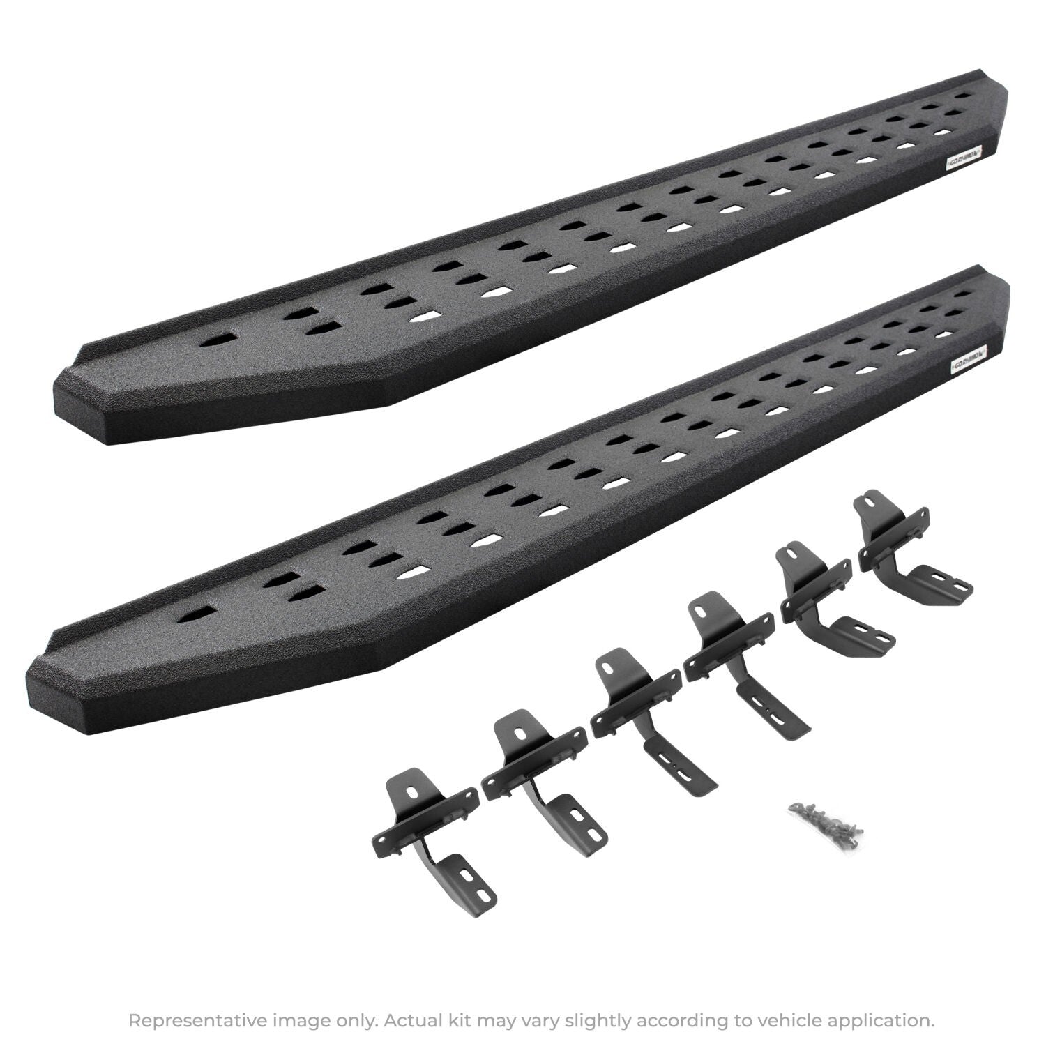 RB20 Running Boards With Mounting Brackets Protective Bedliner Coating 2015-2018 Ram 1500 Go Rhino