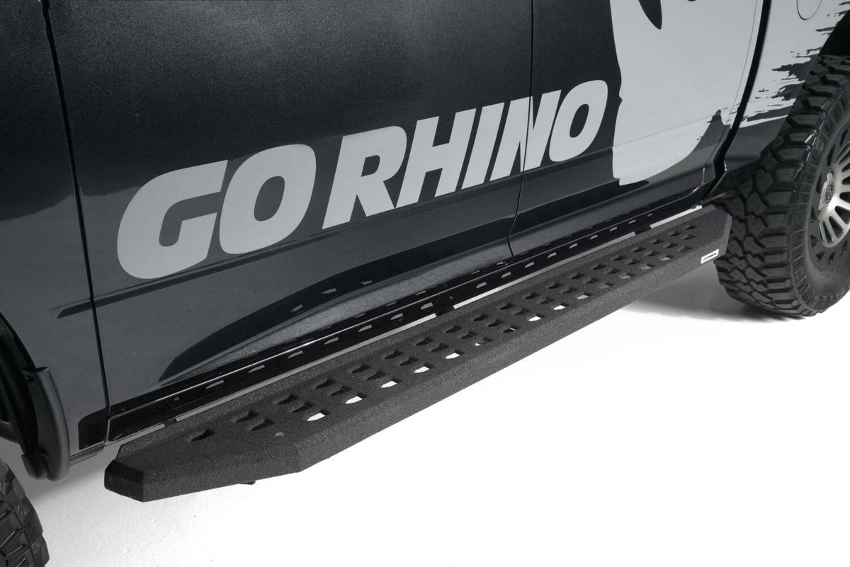 RB20 Running Boards With Mounting Brackets Protective Bedliner Coating 2015-2018 Ram 1500 Go Rhino