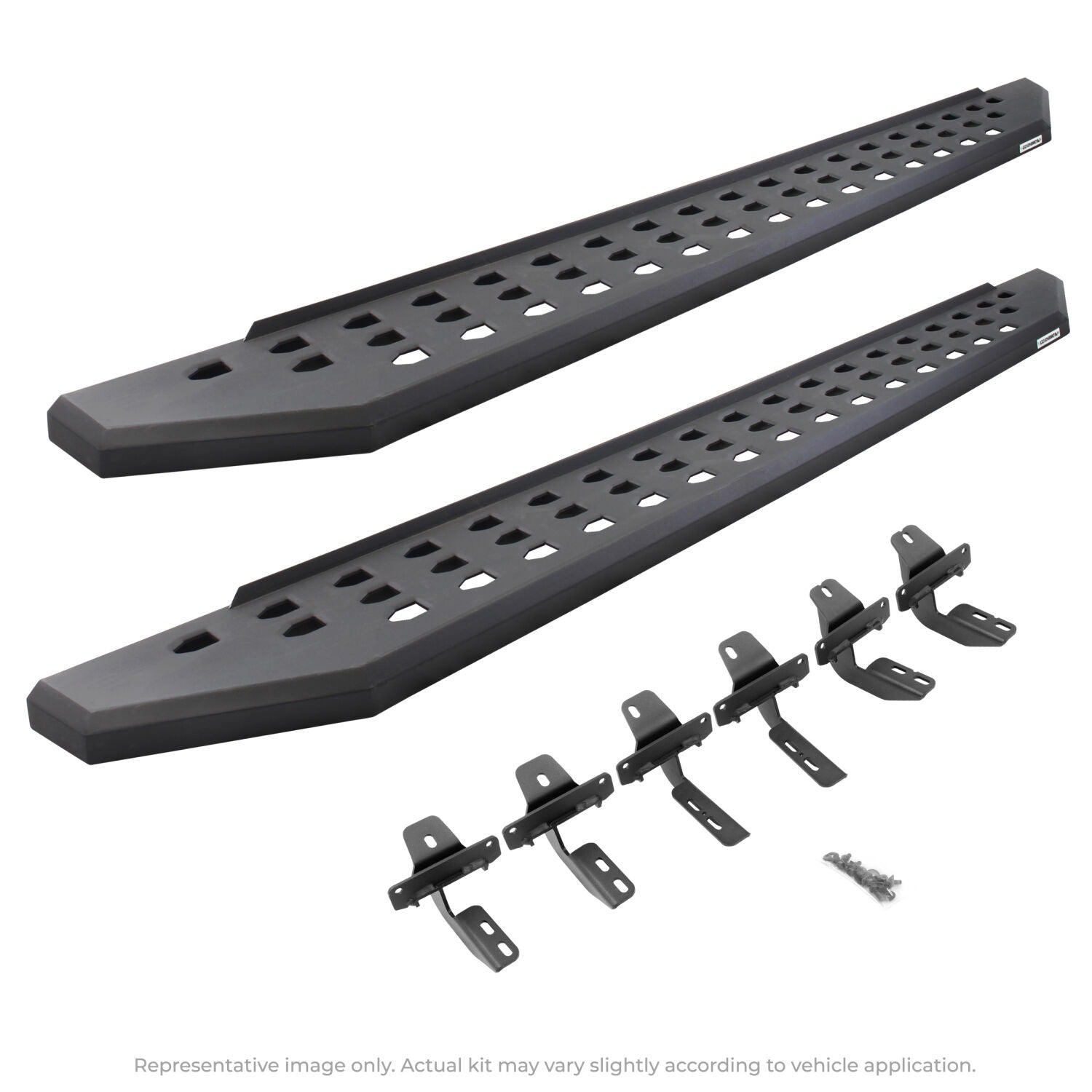 RB20 Running Boards With Mounting Brackets Textured Black 2015-2026 Colorado/Canyon Go Rhino