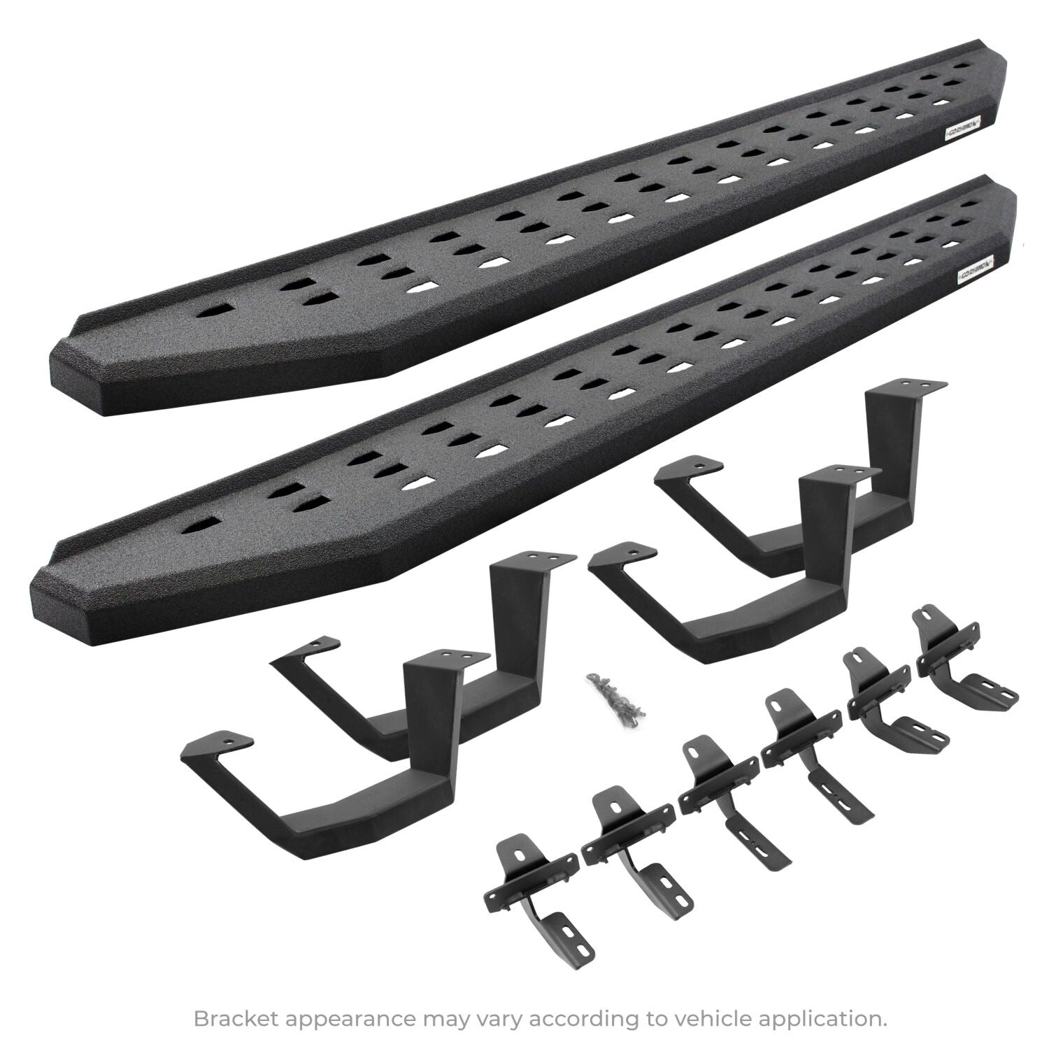 RB20 Running Boards With Mounting Brackets & 2 Pairs of Drop Steps Kit Textured Black 2022-2026 Toyota Tundra Extended Cab Go Rhino