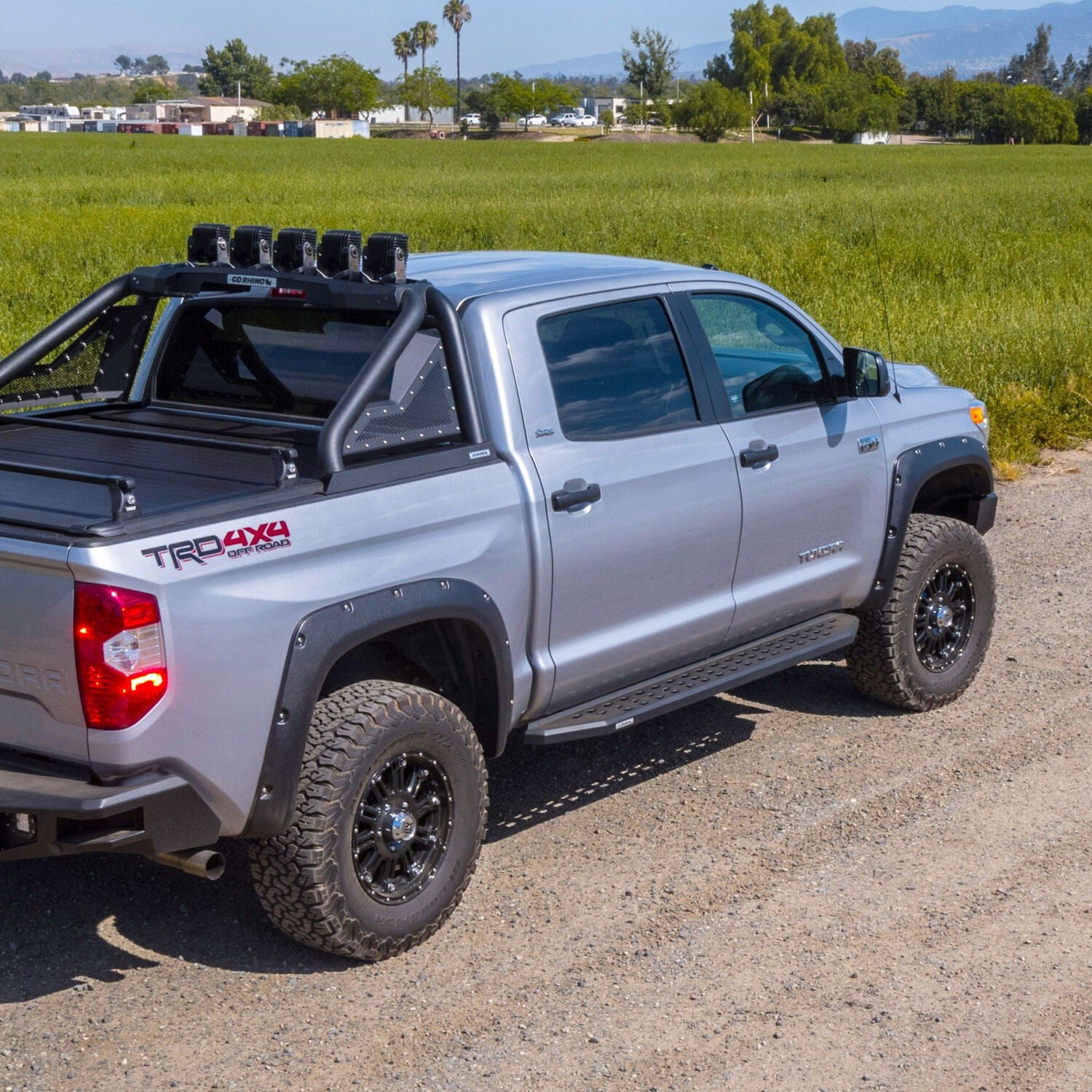 RB20 Running Boards With Mounting Brackets Textured Black 2022-2026 Toyota Tundra Extended Cab Go Rhino