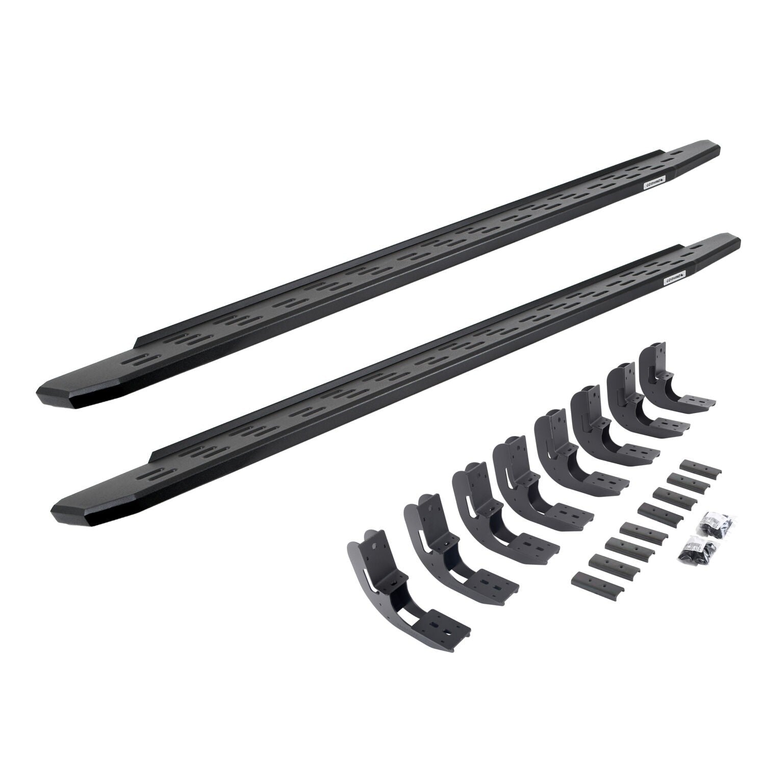 RB30 Running Boards with Mounting Bracket Kit Textured Black 2019-2026 Silverado/Sierra 1500/2500 HD Go Rhino