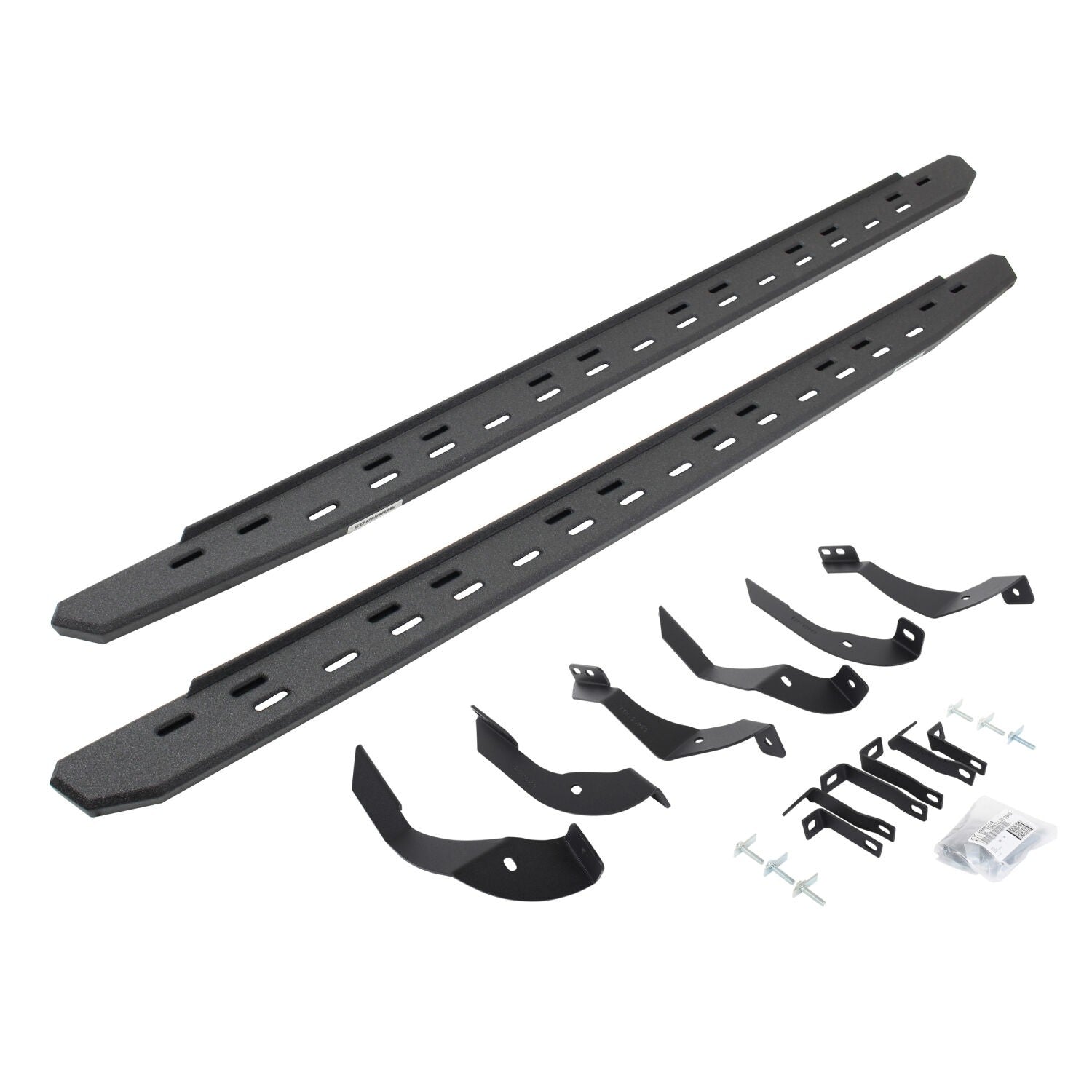 RB30 Slim Line Running Boards with Mounting Bracket Kit Protective Bedliner Coating 2015-2019 Silverado/Sierra 2500 HD Go Rhino