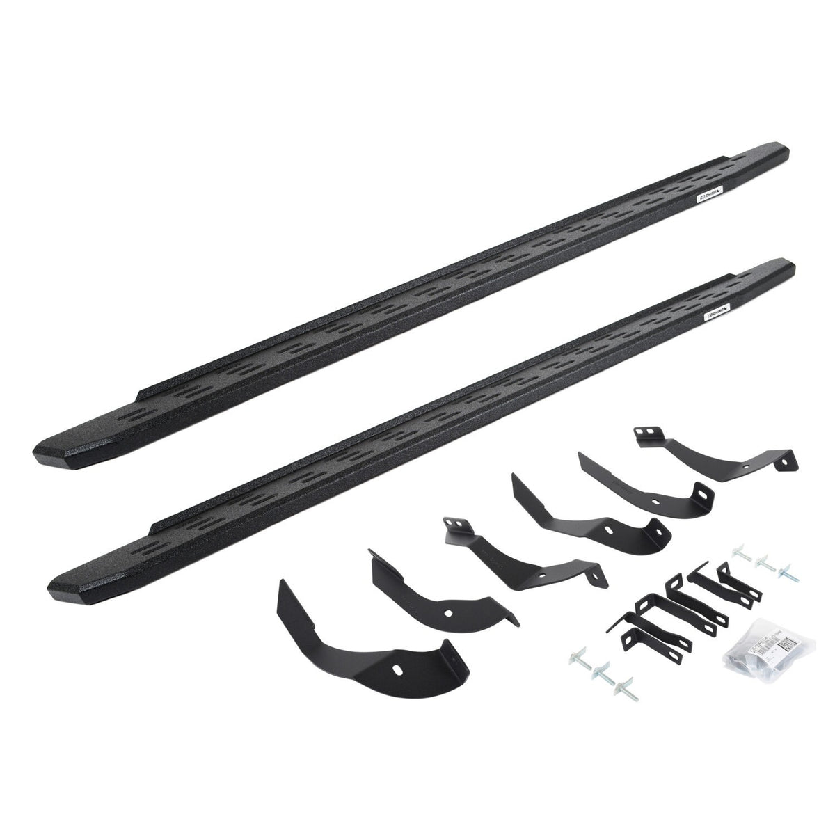 RB30 Running Boards with Mounting Bracket Kit Protective Bedliner Coating 2015-2019 Silverado/Sierra 2500 HD Go Rhino
