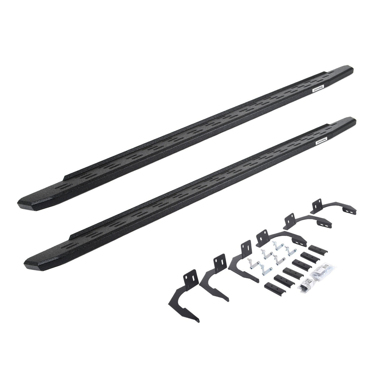 RB30 Running Boards with Mounting Bracket Kit Protective Bedliner Coating 2009-2025 Dodge Ram 150/2500/3500 Go Rhino
