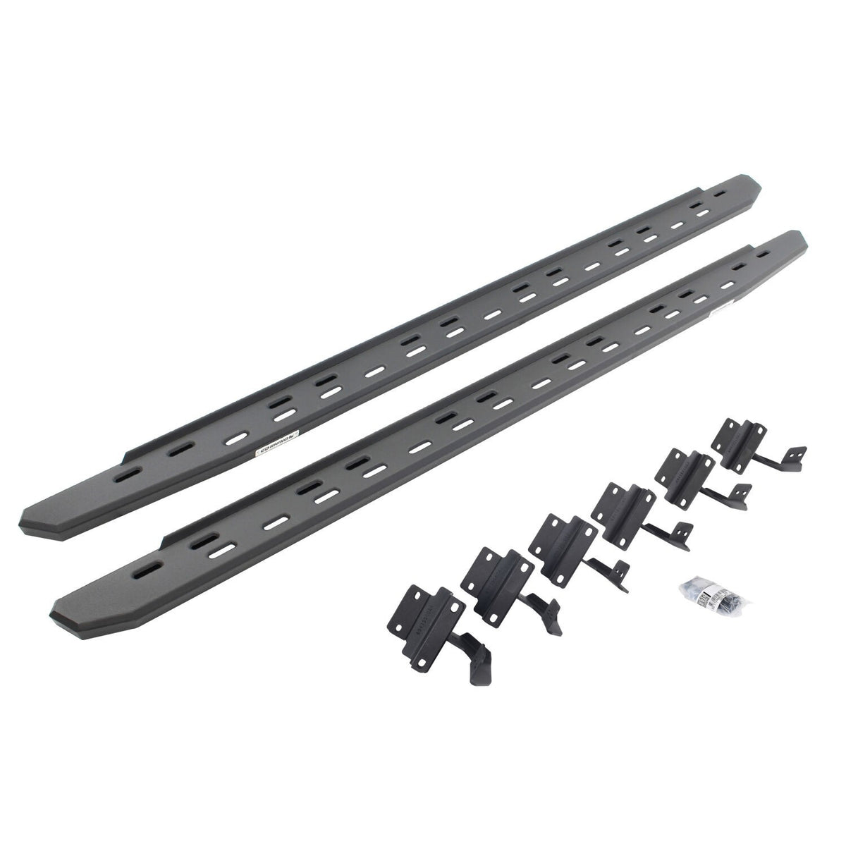 RB30 Slim Line Running Boards with Mounting Bracket Kit Textured Black 2015-2025 Ford F-150/ F-250/F-350 Go Rhino