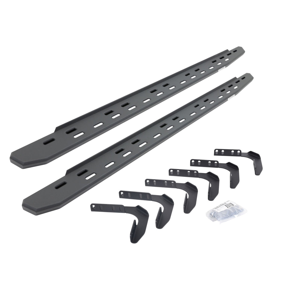 RB30 Slim Line Running Boards with Mounting Bracket Kit Textured Black 1999-2016 Ford F-250/F-350 Extended Cab Go Rhino