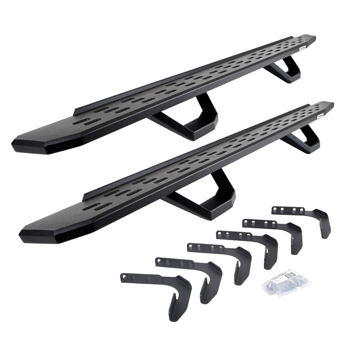 RB30 Running Boards with Mounting Brackets & 2 Pairs of Drops Steps Kit Textured Black 1999-2016 Ford F-250/F-350 Go Rhino