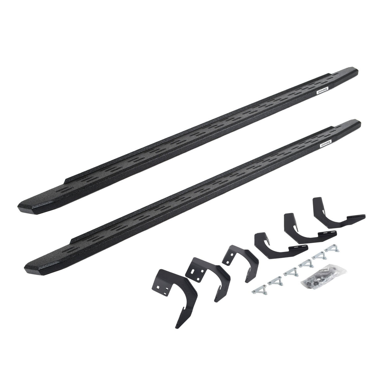 RB30 Running Boards with Mounting Bracket Kit Protective Bedliner Coating 2015-2018 Ram 1500 Go Rhino