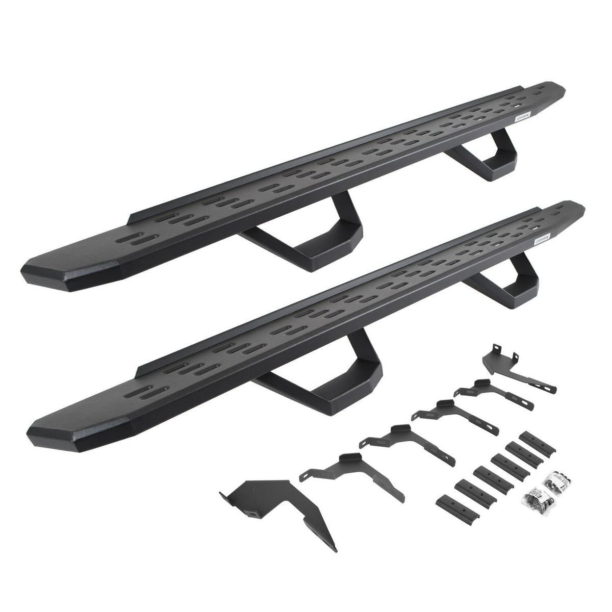RB30 Running Boards with Mounting Brackets & 2 Pairs of Drops Steps Kit Textured Black 2019-2026 Ford Ranger Go Rhino
