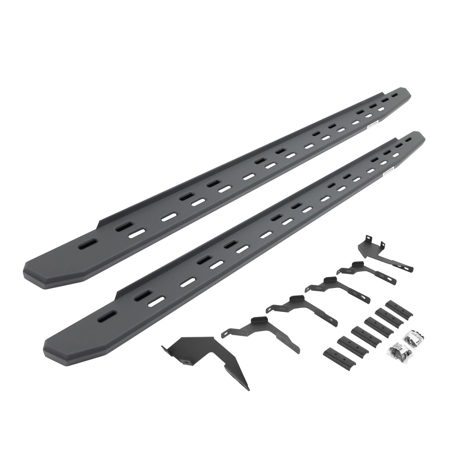 RB30 Slim Line Running Boards with Mounting Bracket Kit Textured Black 2019-2026 Ford Ranger Go Rhino