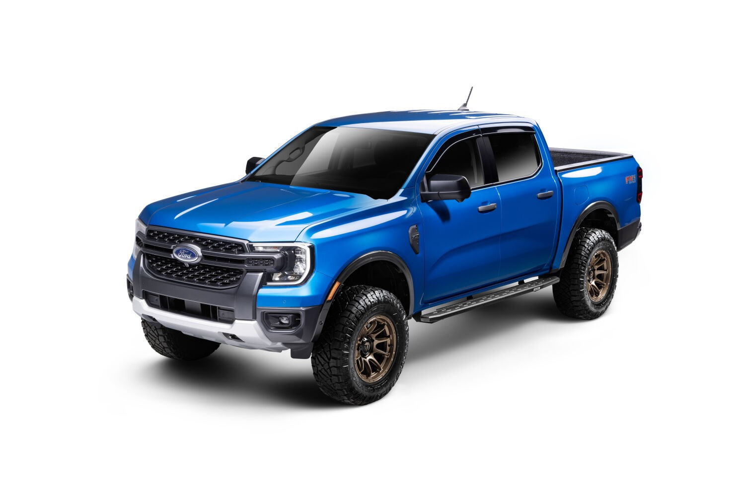 RB30 Slim Line Running Boards with Mounting Bracket Kit Protective Bedliner Coating 2019-2026 Ford Ranger Go Rhino