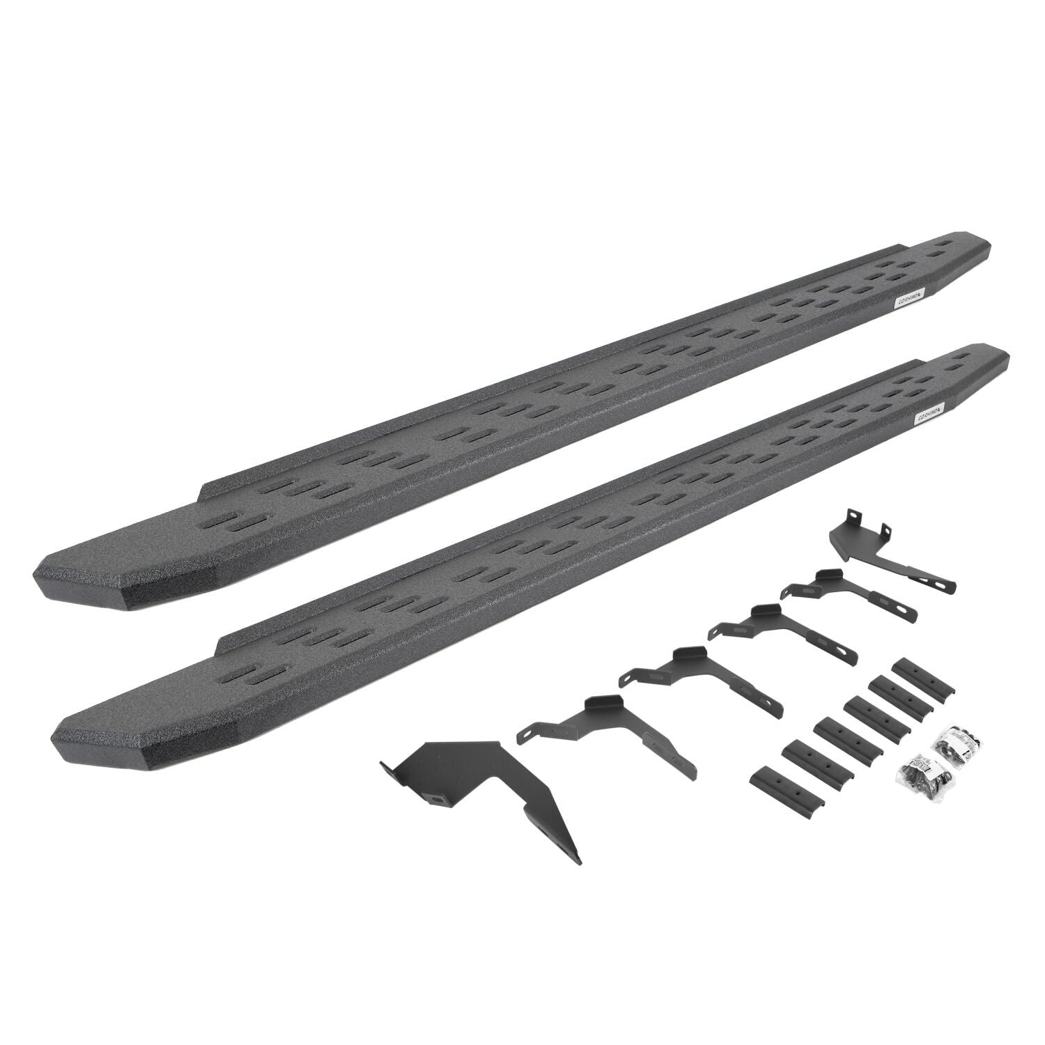 RB30 Running Boards with Mounting Bracket Kit Protective Bedliner Coating 2019-2026 Ford Ranger Go Rhino