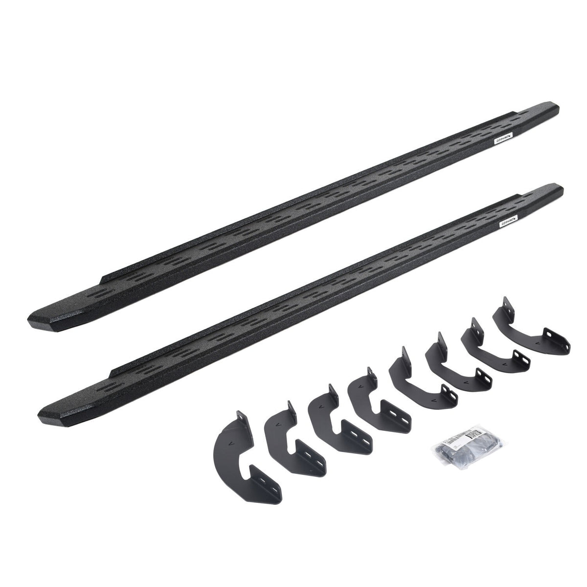 RB30 Running Boards with Mounting Bracket Kit Protective Bedliner Coating 2007-2021 Toyota Tundra Go Rhino