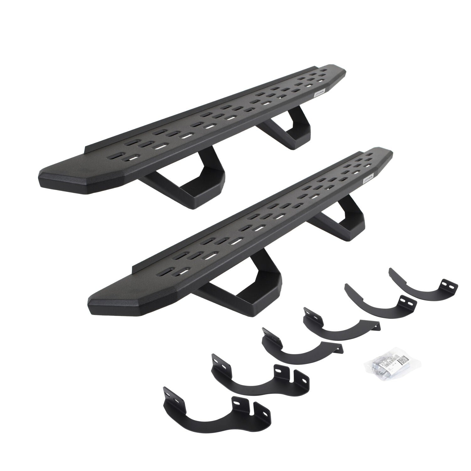 RB30 Running Boards with Mounting Brackets & 2 Pairs of Drops Steps Kit Textured Black 2014-2024 Toyota 4Runner Go Rhino