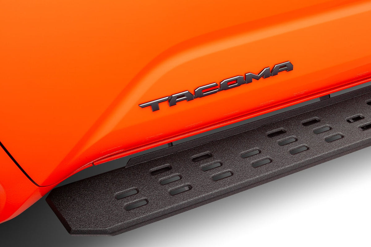 RB30 Running Boards W/Mounting Bracket Kit Black 2024-2026 Toyota Tacoma Extended Cab Go Rhino