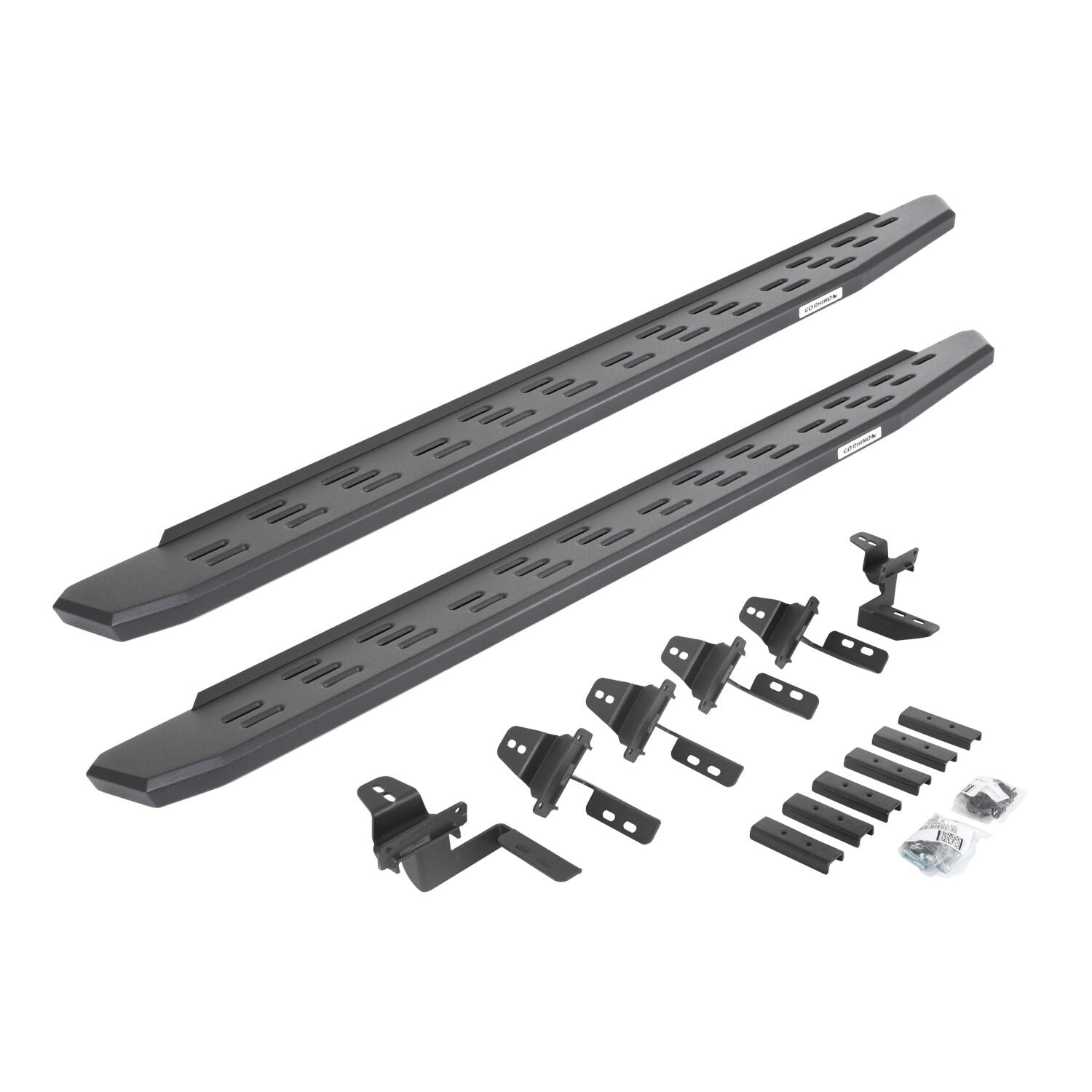 RB30 Running Boards with Mounting Bracket Kit Textured Black For 2007-2018 Jeep Wrangler JK 4 Door Go Rhino