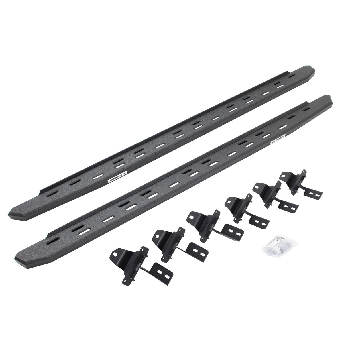 RB30 Slim Line 73 Inch Running Boards with Mounting Bracket Kit Protective Bedliner Coating For 2018-2025 Jeep Wrangler JL Go Rhino