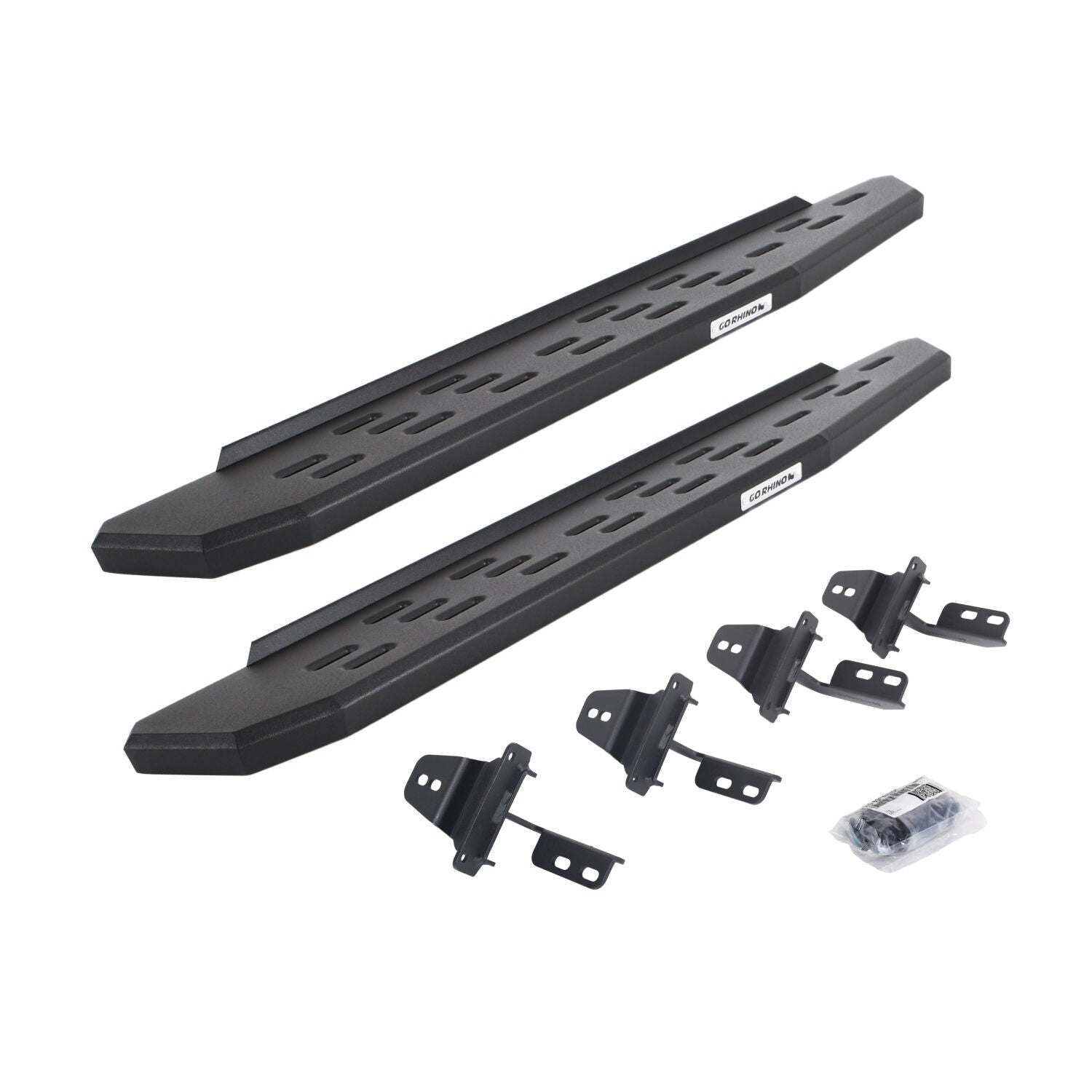 RB30 Running Boards with Mounting Bracket Kit Textured Black For 2007-2018 Jeep Wrangler JK 2 Door Go Rhino