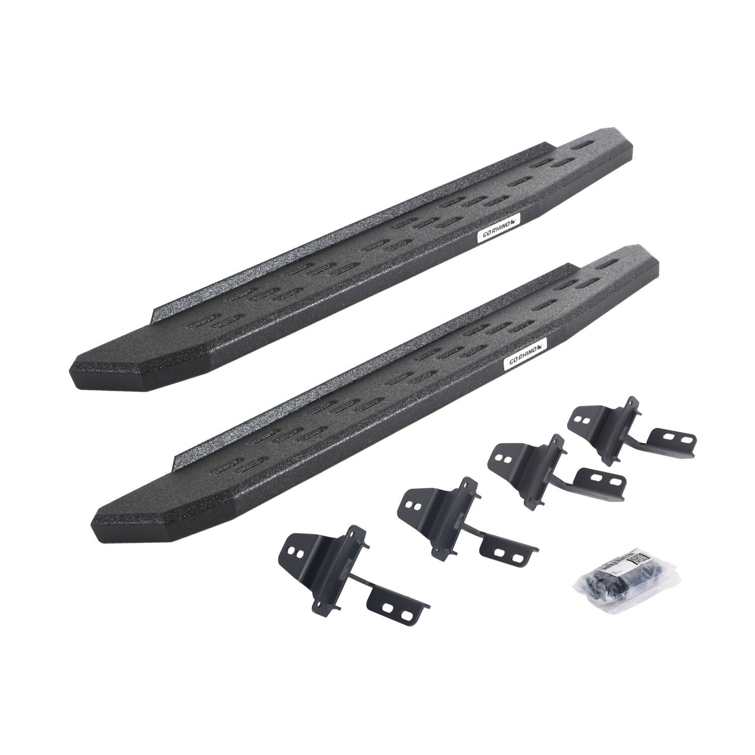 RB30 Running Boards with Mounting Bracket Kit Protective Bedliner Coating For 2007-2018 Jeep Wrangler JK 2 door Go Rhino