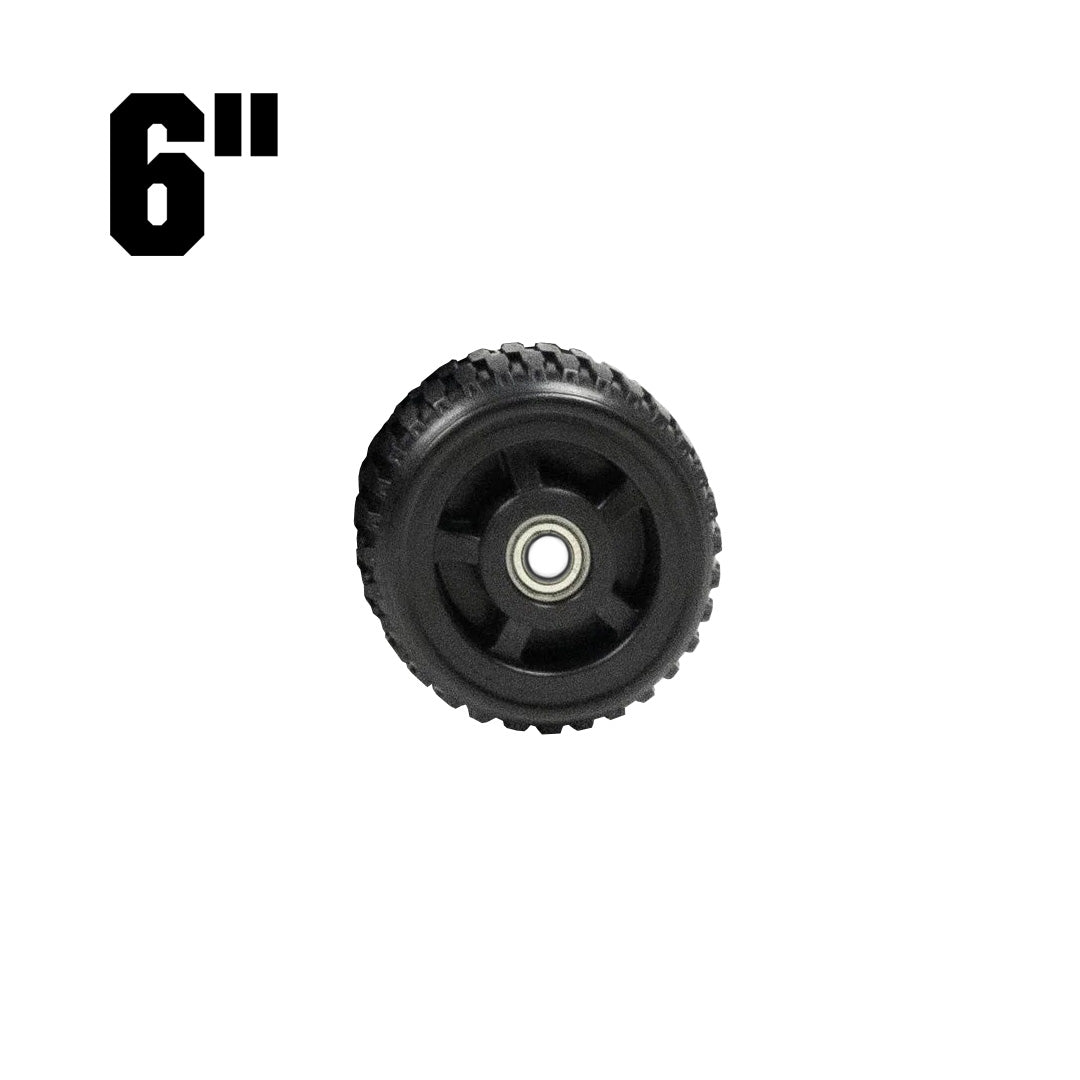 6-inch off-road wheel featuring a rugged tire design for enhanced traction and durability on rough terrains.