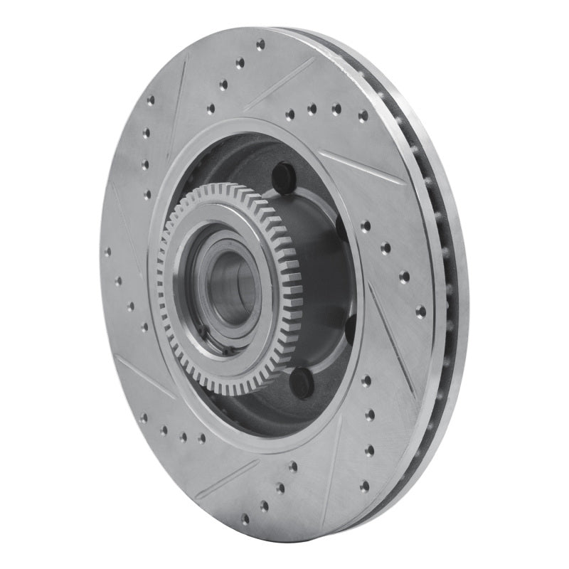 R1 04-08 Ford F-150 RWD Front Right Drilled & Slotted Silver Brake Rotor