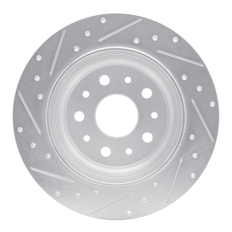 R1 18-25 Jeep Wrangler Rear Right Drilled & Slotted Silver Brake Rotor