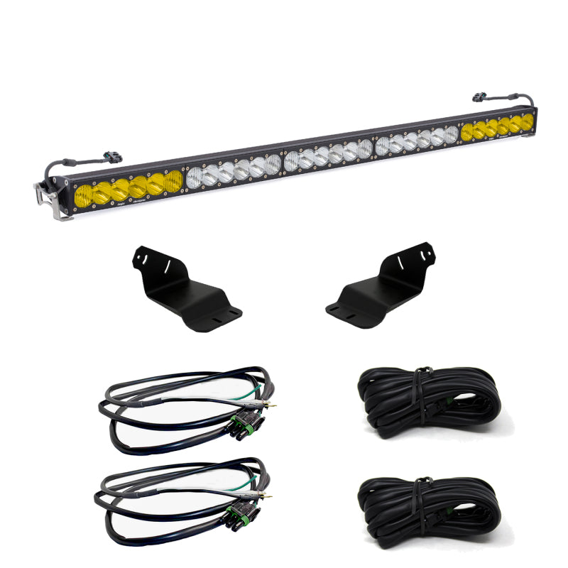 Baja Designs 50-inch roof light bar kit for 2021+ Ford Bronco with dual control and upfitter wiring included.