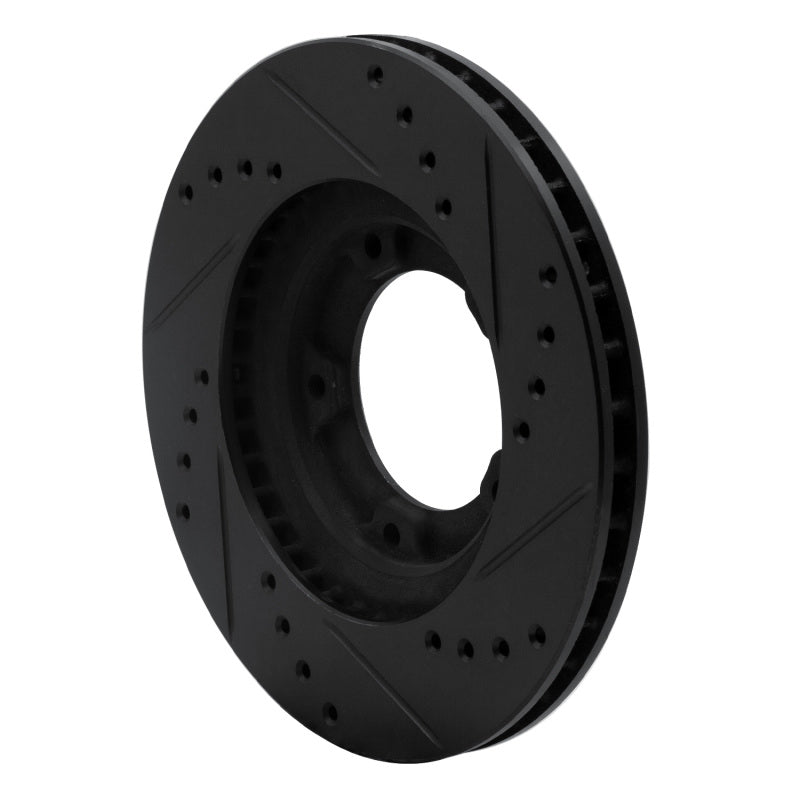 R1 95-04 Toyota Tacoma Front Left Drilled & Slotted Black Brake Rotor