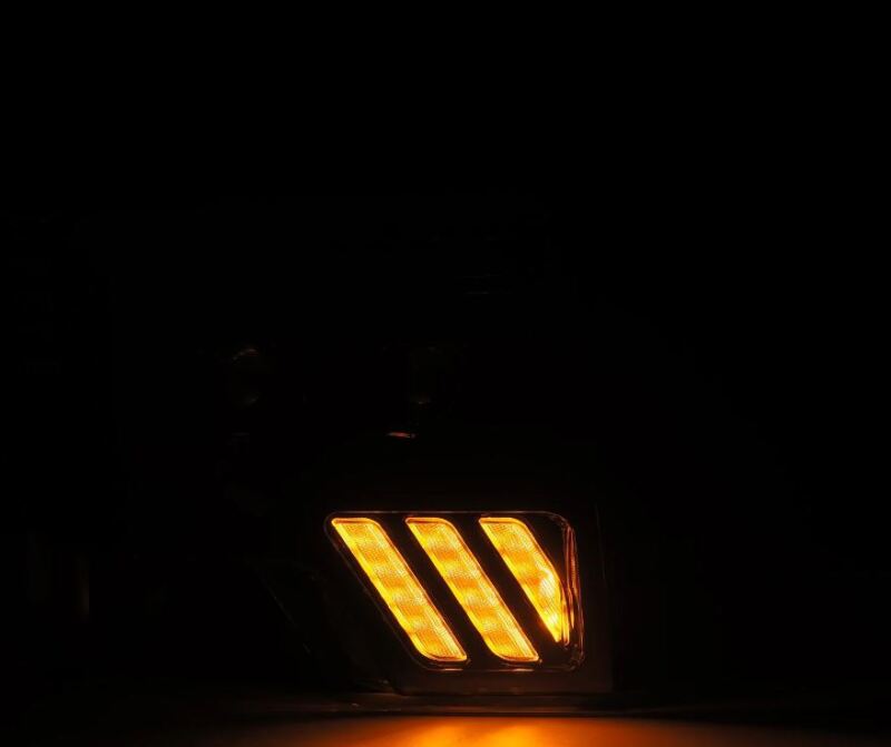 AlphaRex 09-14 Ford F-150 PRO-Series black projector headlights with sequential signal and daytime running lights.
