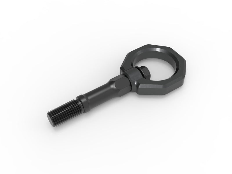 aFe CONTROL Tow Hook for Chevrolet Corvette C8 2020-2025, designed for V8-6.2L, featuring a durable black finish.
