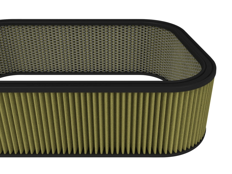 Custom air filter by AFE Magnum FLOW, measuring 20-3/4 inches long, 14-1/4 inches wide, and 6 inches high, with expanded metal design.