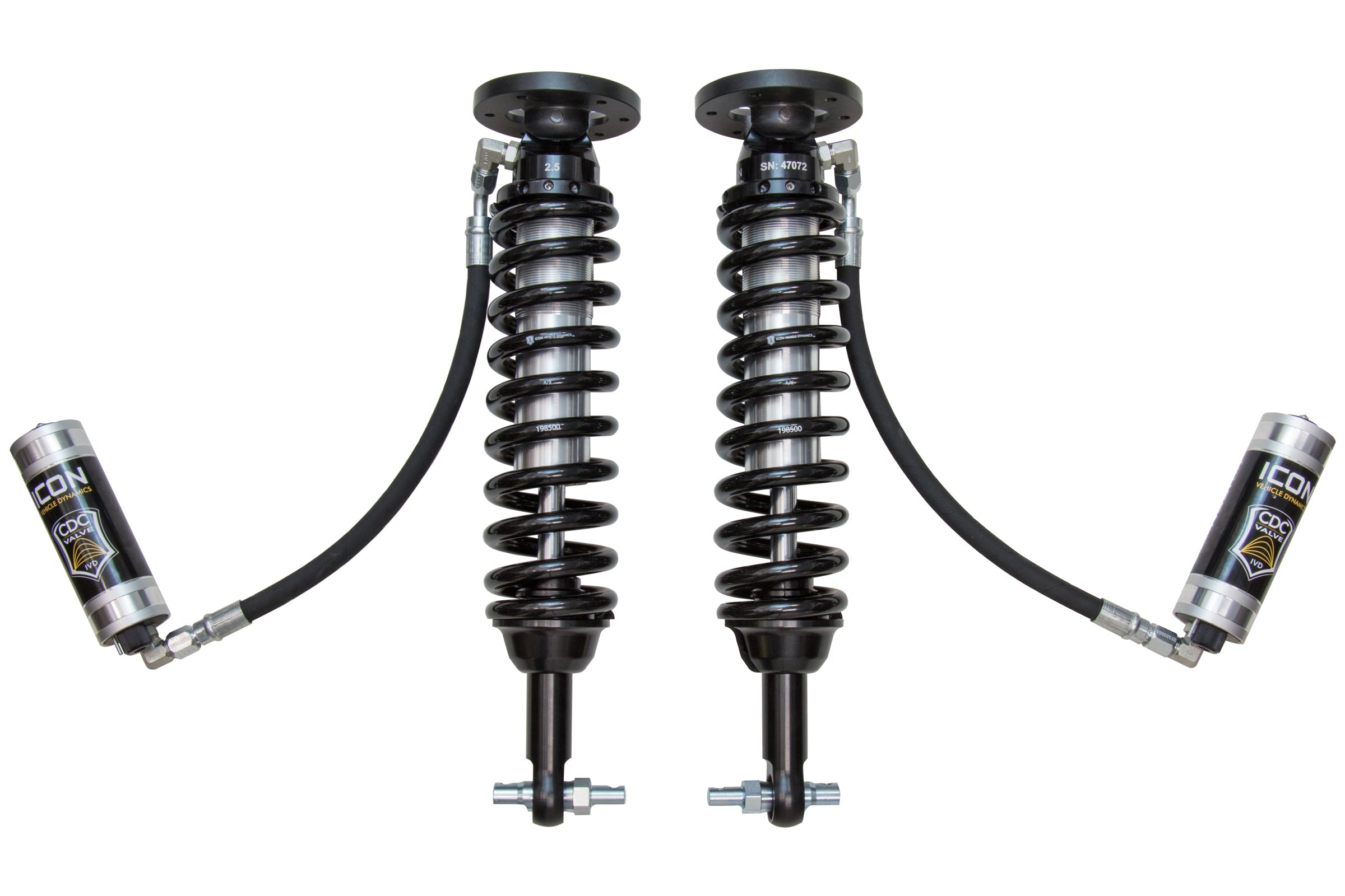 ICON 2014 Ford F-150 4WD, 1.75-2.63” Lift, Front, V.S. 2.5 Series Coilover Kit, Remote Reservoir w/ CDCV