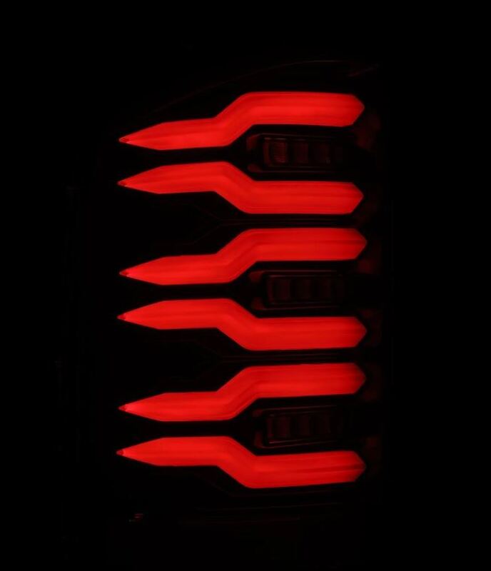 AlphaRex LUXX-Series LED tail lights for 07-13 Chevrolet Silverado 1500 in alpha-black finish, featuring a sleek design.